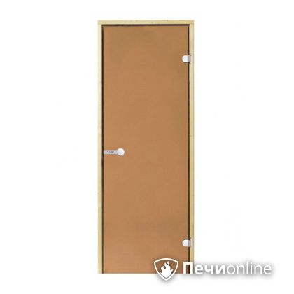 Дверь для бани Harvia Стеклянная дверь для сауны 7/19 коробка сосна бронза  D71901М в Чернушке