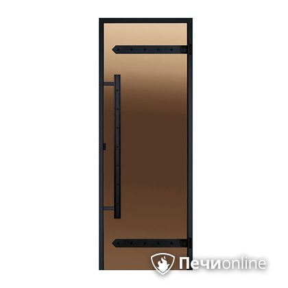 Дверь для бани Harvia Стеклянная дверь для сауны LEGEND 7/19 черная коробка сосна бронза  D71901МL в Чернушке